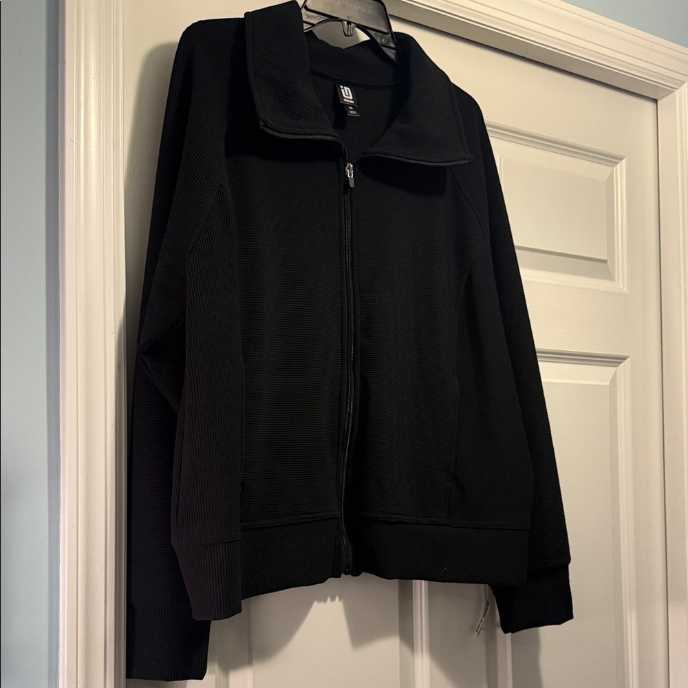 Ideology Black Ribbed Jacket Size XXL New with tags